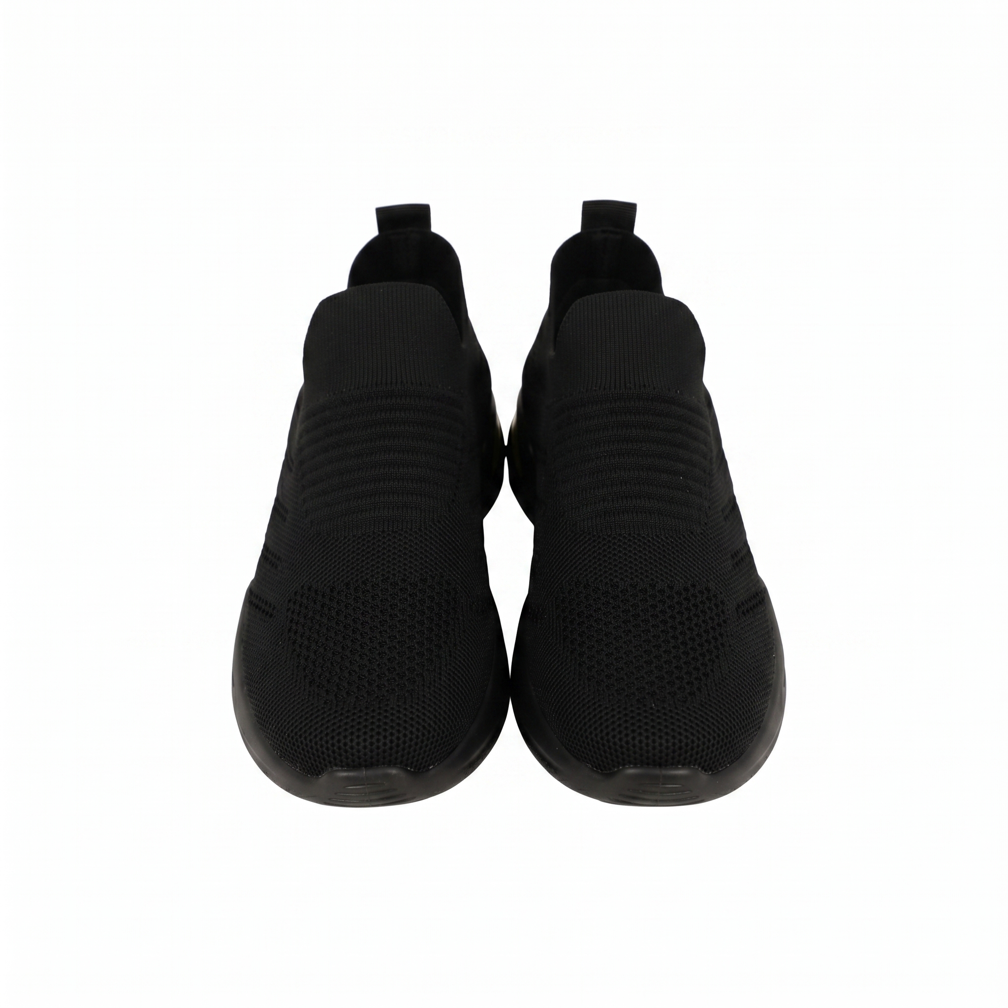 Ladies Slip-On Knit Sneakers-Black-40