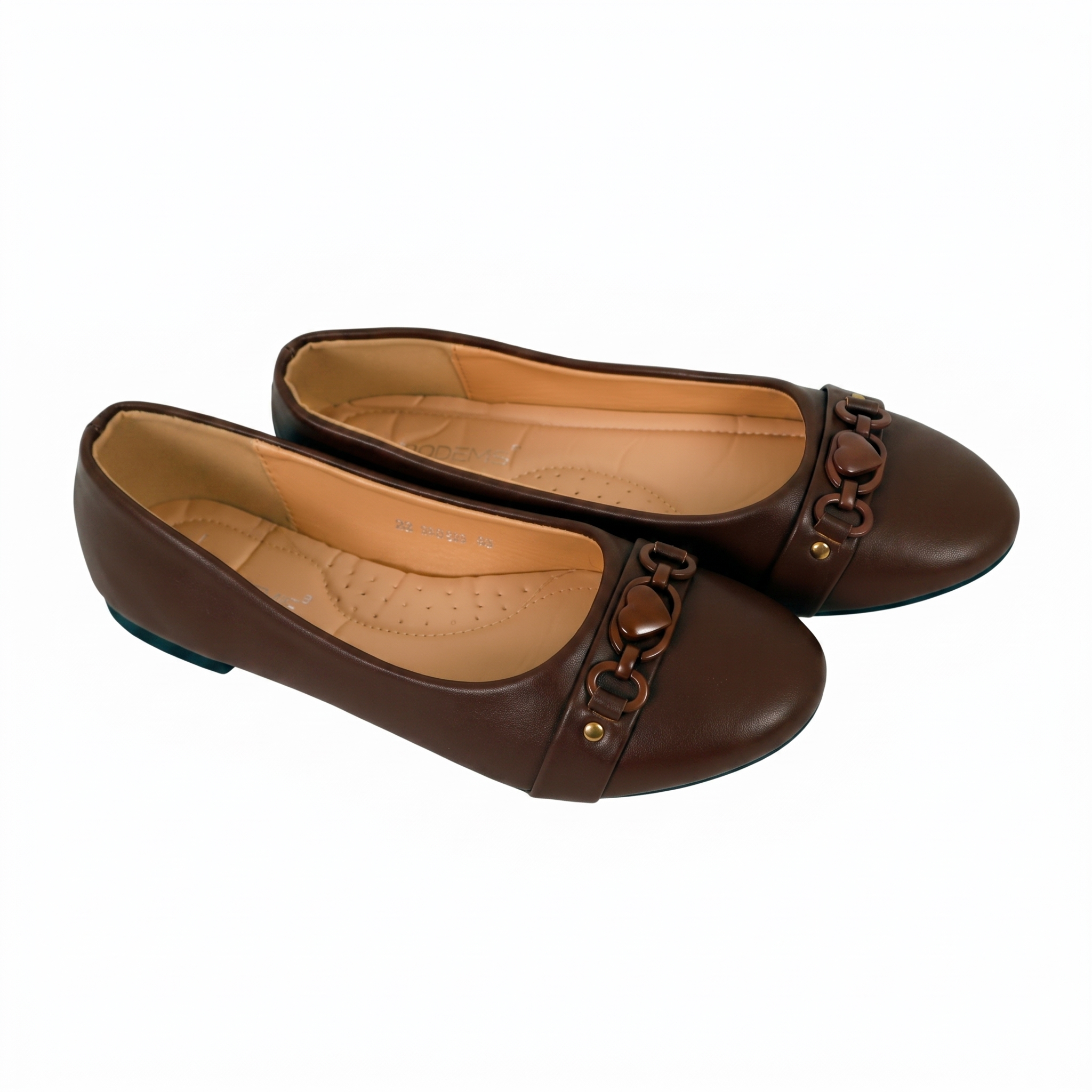 Ladies Comfort Slip-On Flat Shoes-Brown-36