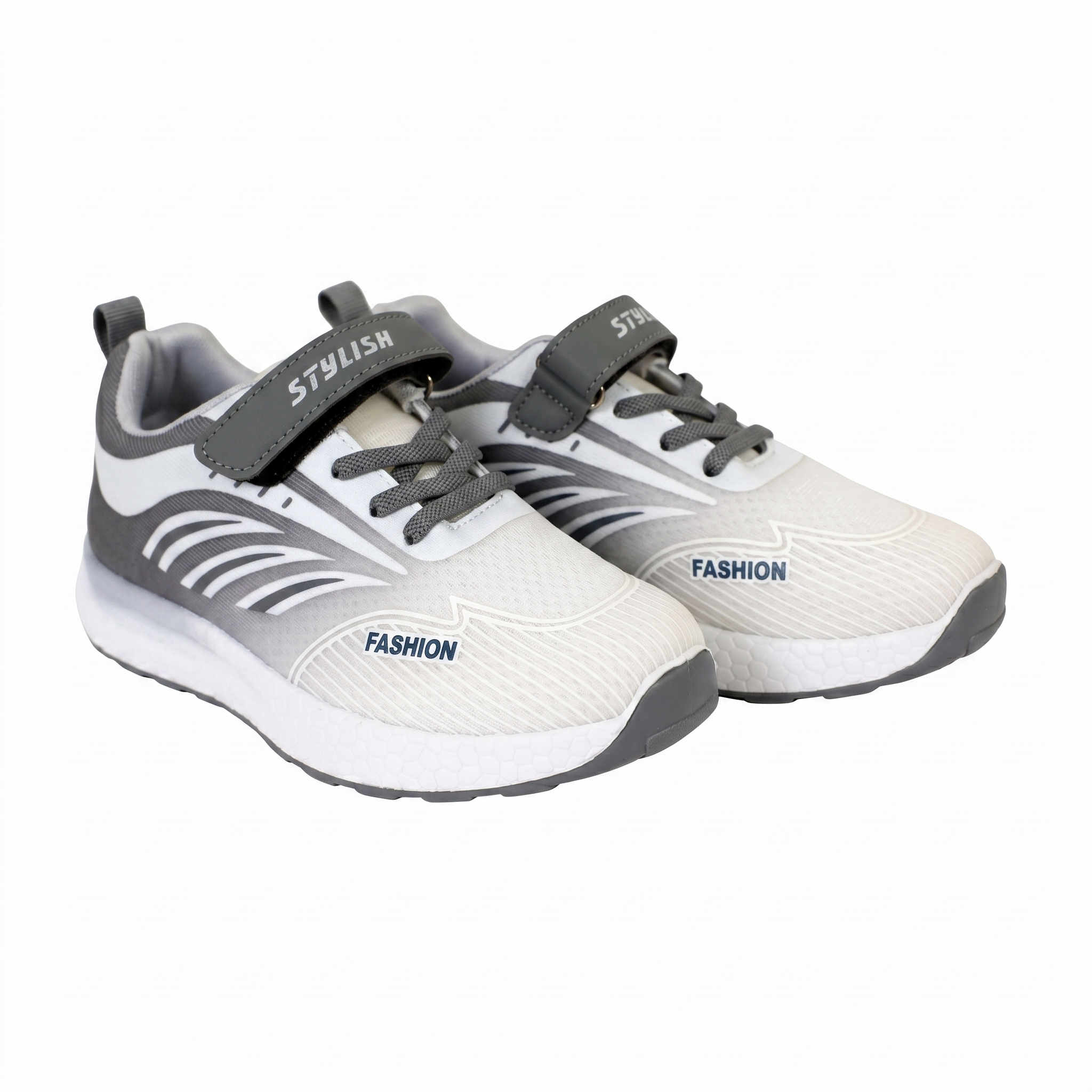 Boys Casual Fashion Sneakers-Grey-38