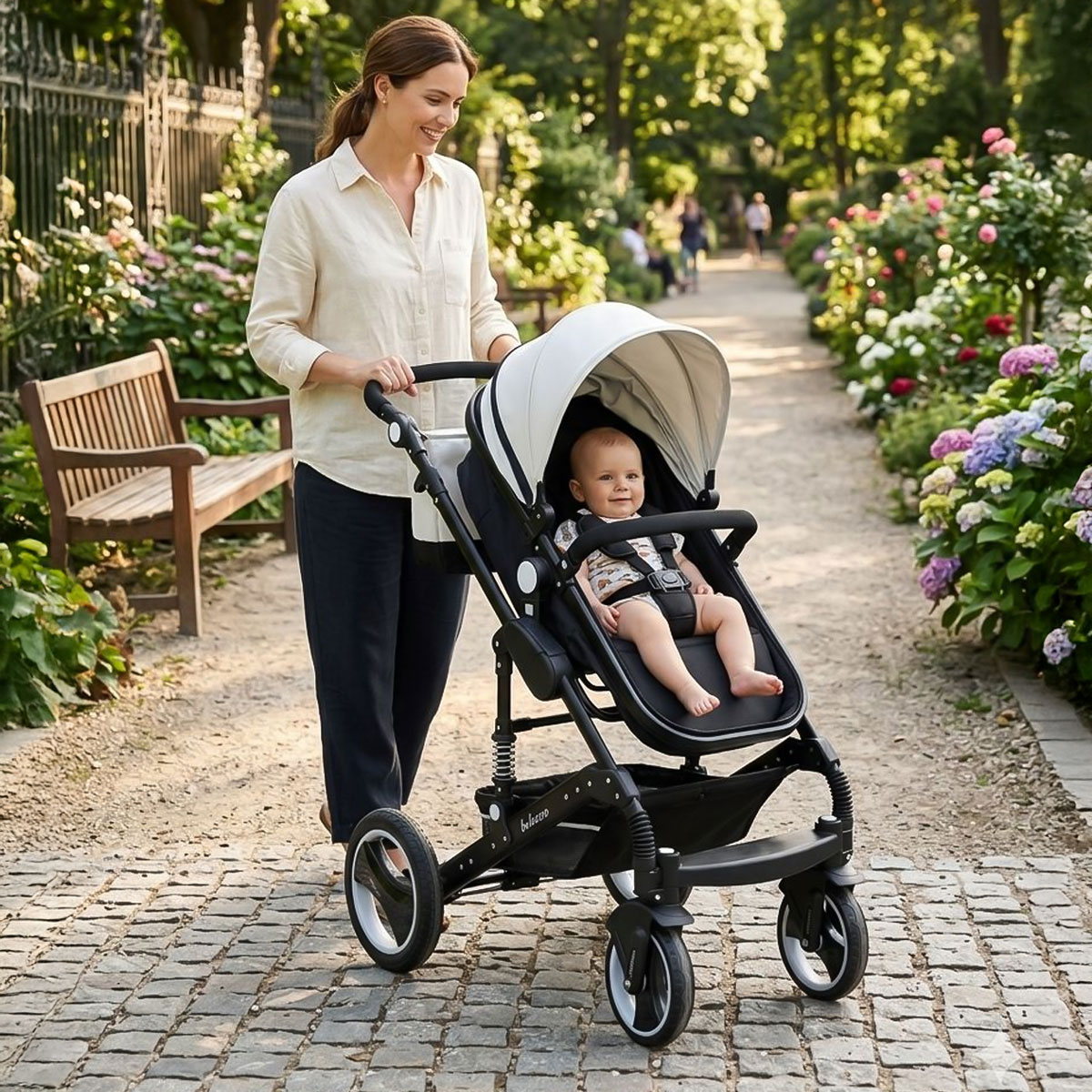 Belecoo Baby Stroller Black Q3PU