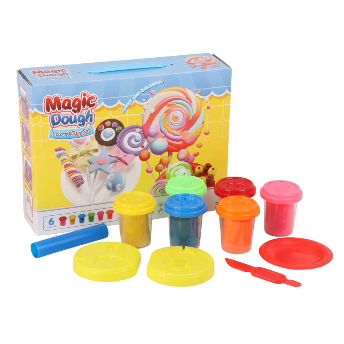 Magic Dough Colored Clay Set 6 Colors
