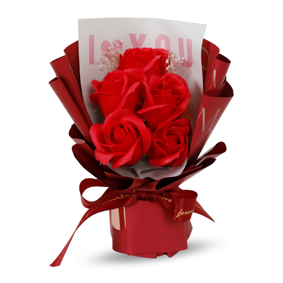Valentin Forever Red Rose Boquet Artificial