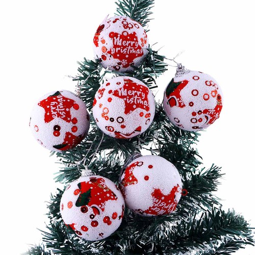 Christmas Decoration Bauble White & Red