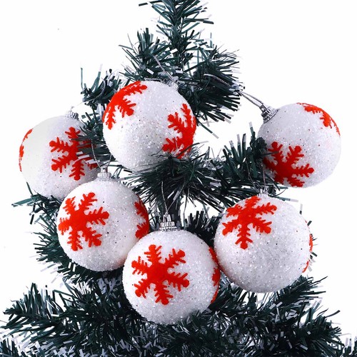 Christmas Decoration Bauble White & Red