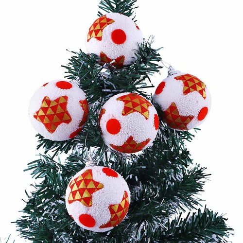 Christmas Decoration Bauble White & Red