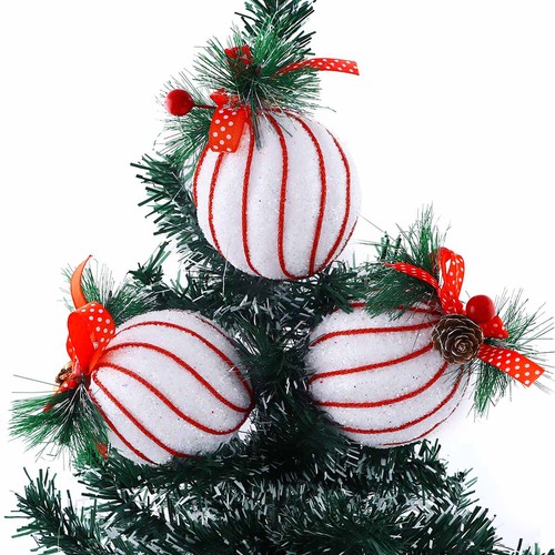 Christmas Decoration Bauble White & Red