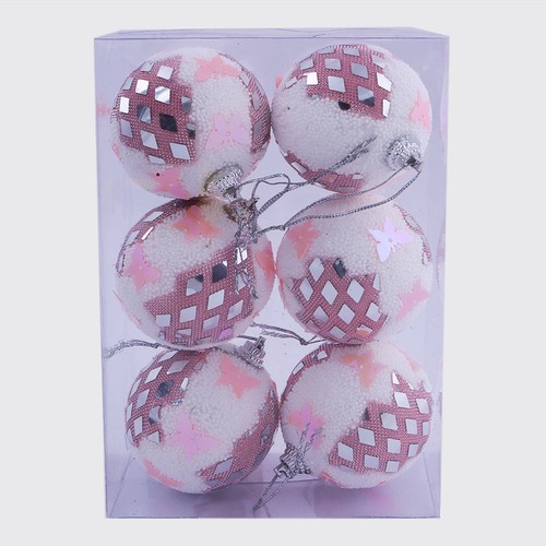 Christmas Decoration Bauble White & Purple