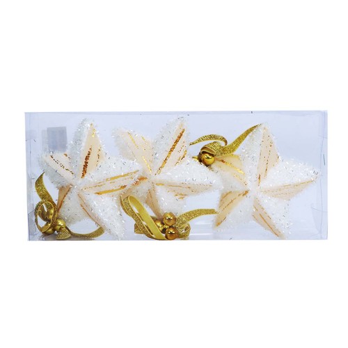 Christmas Decoration Stars White & Gold