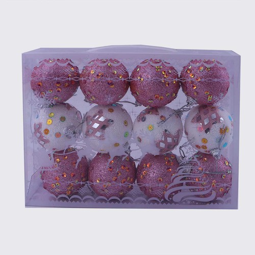 Christmas Decoration Bauble White & Purple