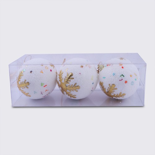 Christmas Decoration Bauble White & Gold