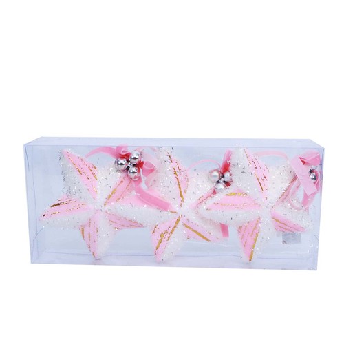 Christmas Decoration Stars White & Pink