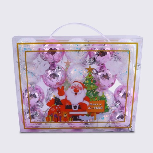 Christmas Decoration Bauble White & Purple