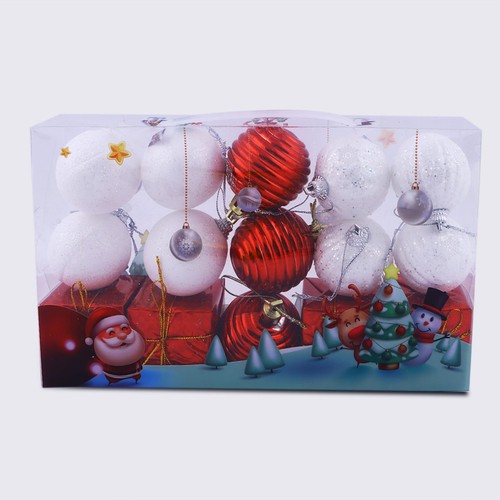 Christmas Decoration Bauble Red & White