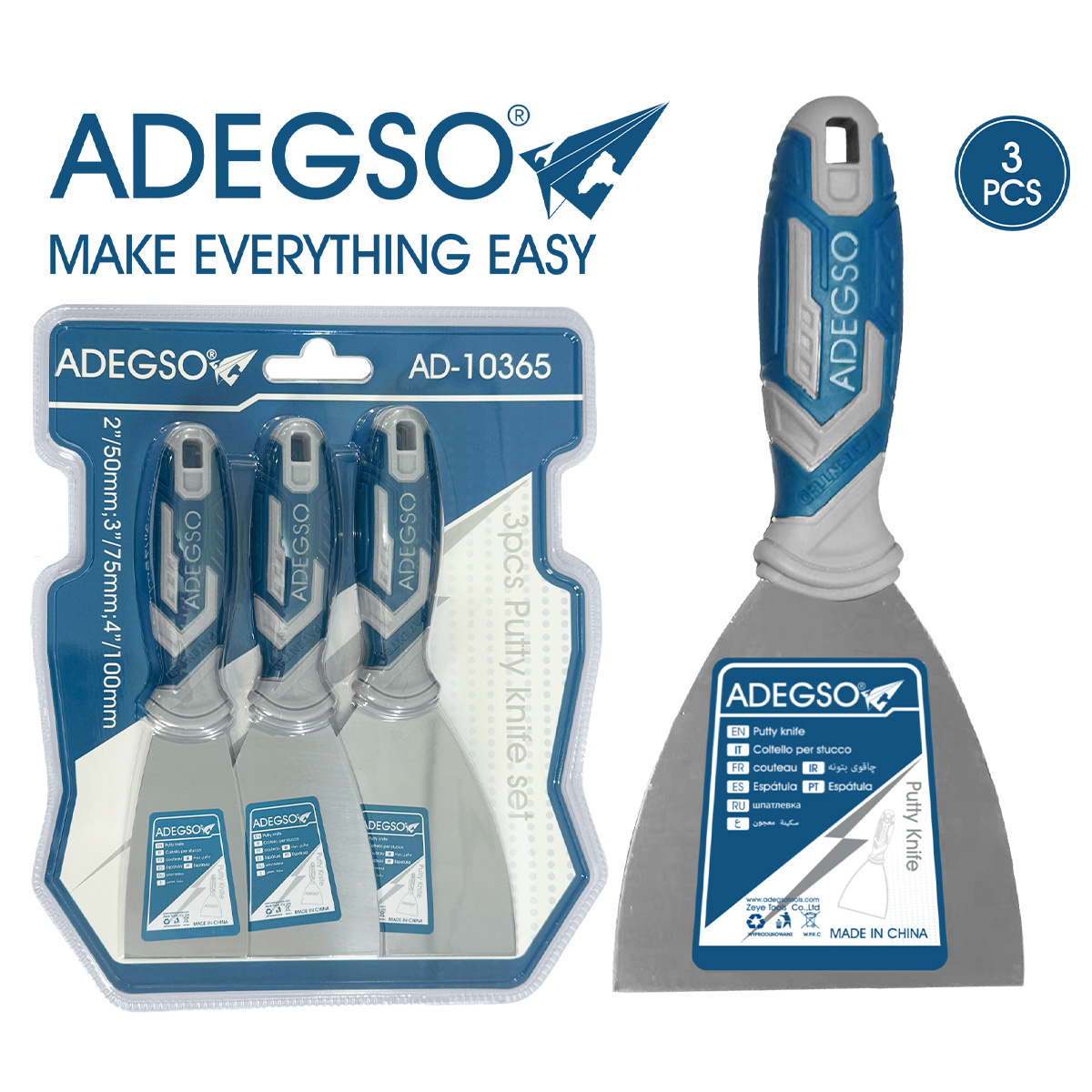 ADEGSO Scrapper Knife 3 Pieces Set