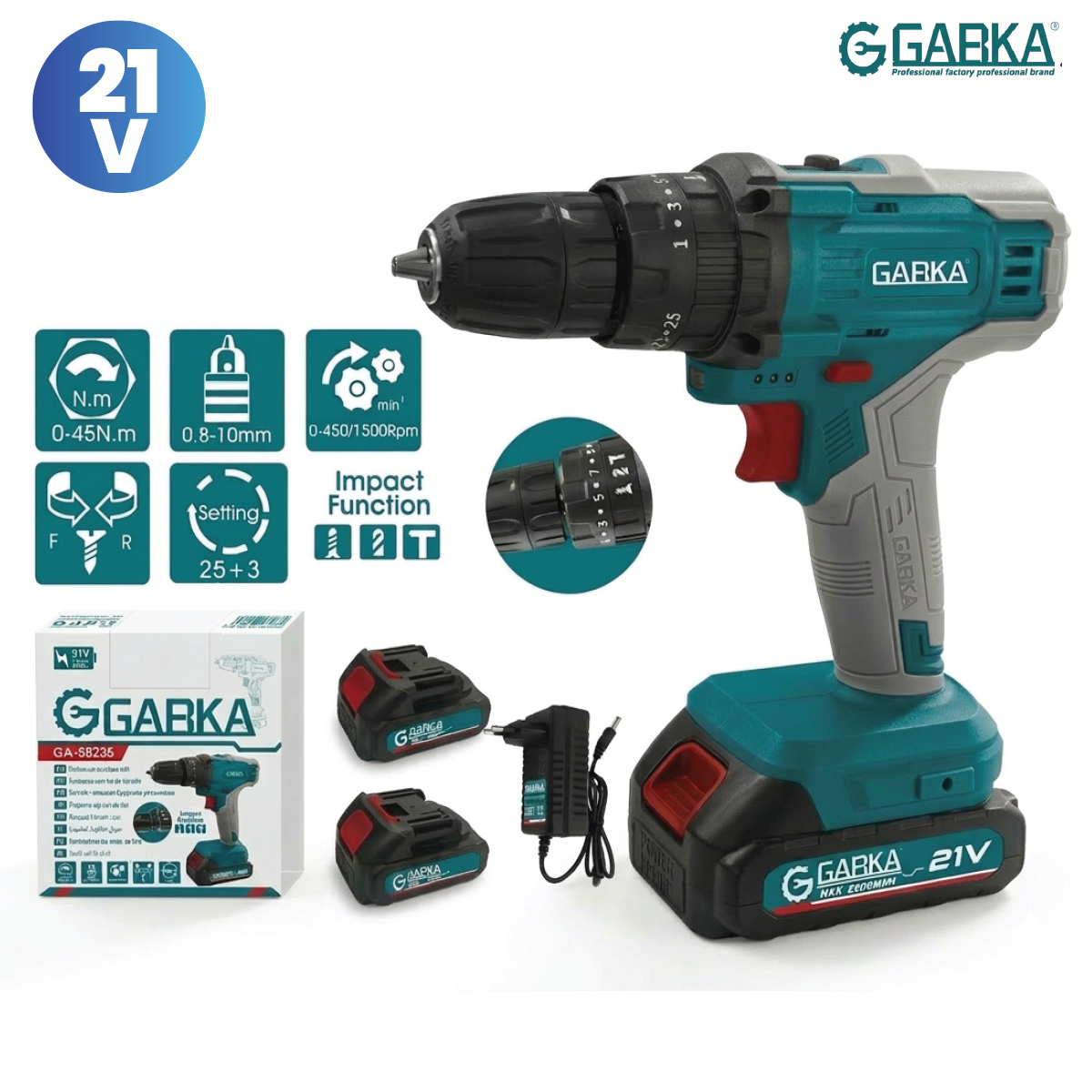 Garka Cordless Drill 21V