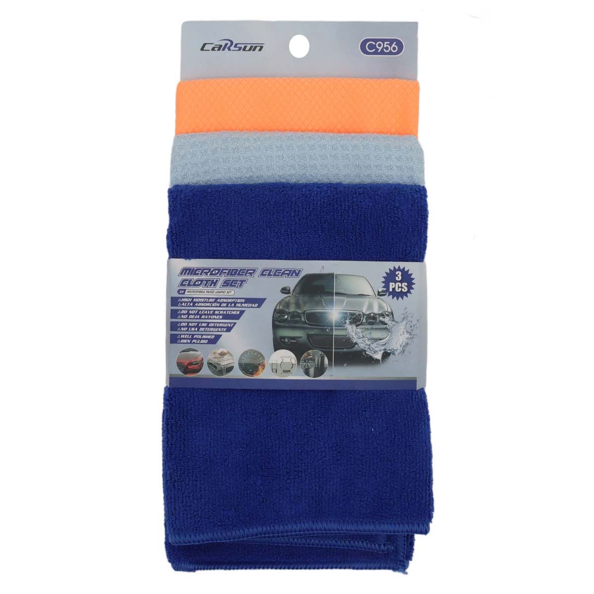 Carsun Microfiber Clean Cloth 3-Piece Set
