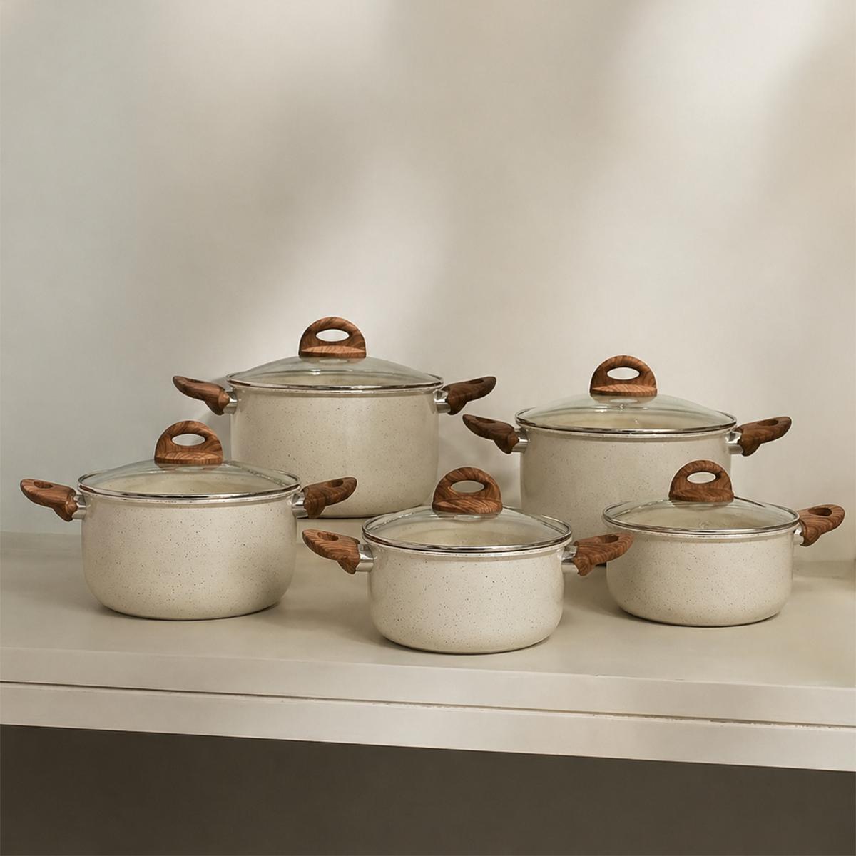 10Pcs Granite Cookware Set