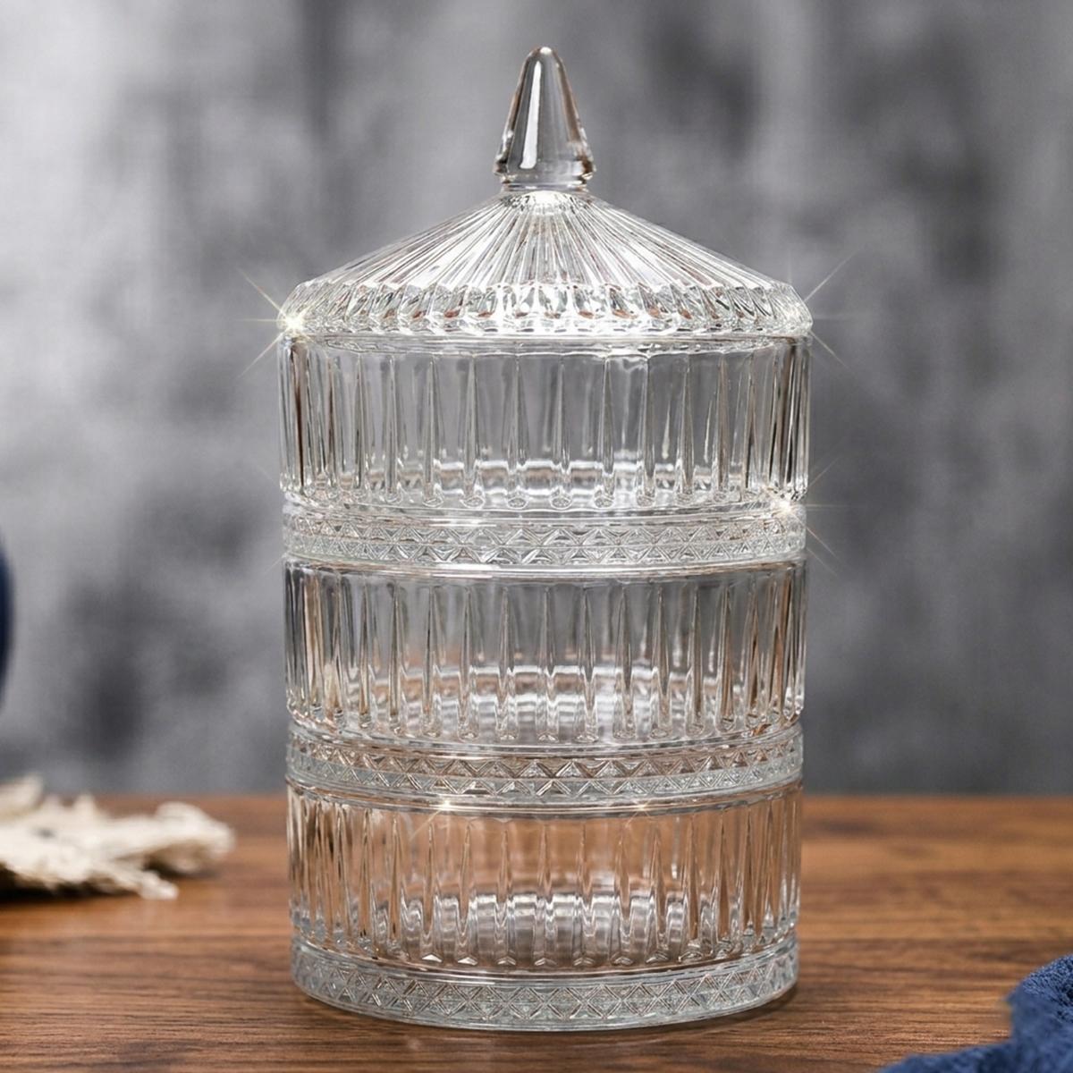 3 Part Candy Bowl Glass