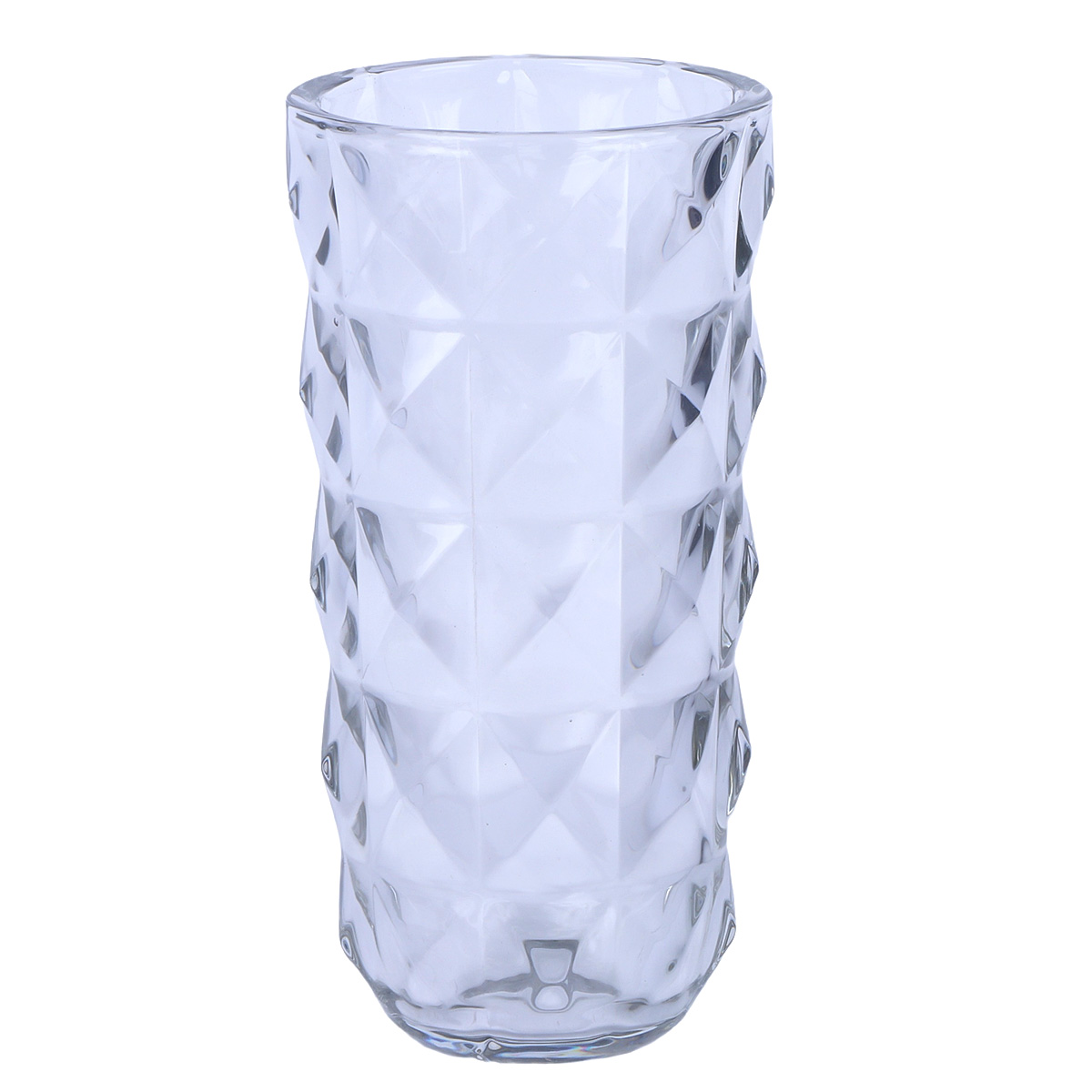 Glass Vase Clear Diamond Pattern 27cm