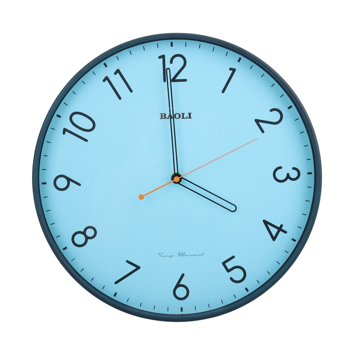 Baoli Sweep Movement Round Quartz Clock Blue-762032