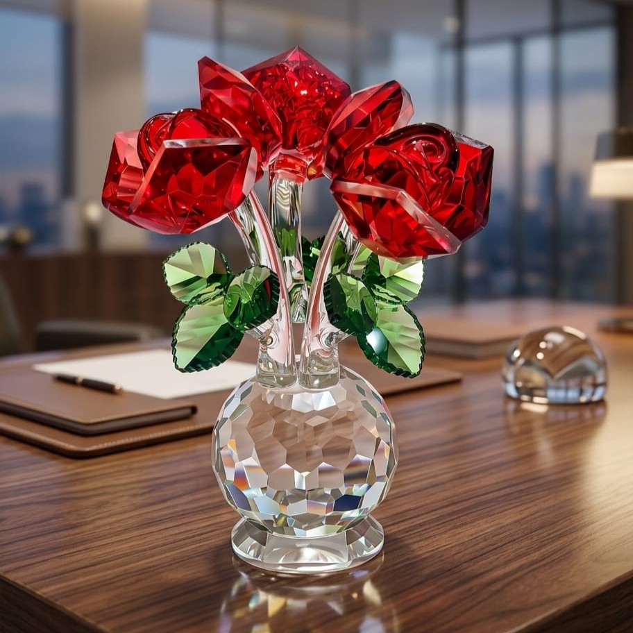 Crystal Flowr Red/Pink Mix Clr