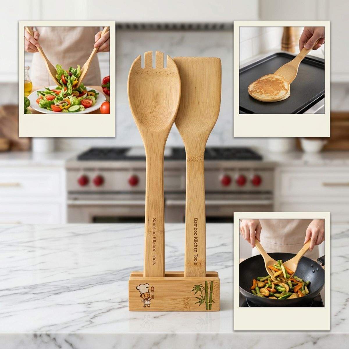 2Pcs Wooden Spoon