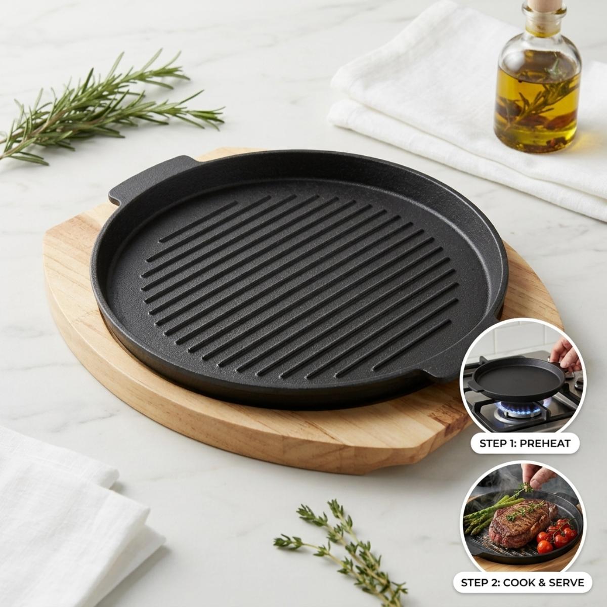 24Cm Sizzling Grill Plate Roun