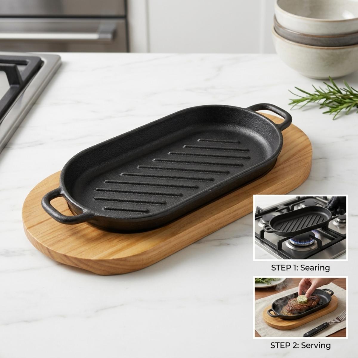 22X10 Sizzling Grill Plate Ova