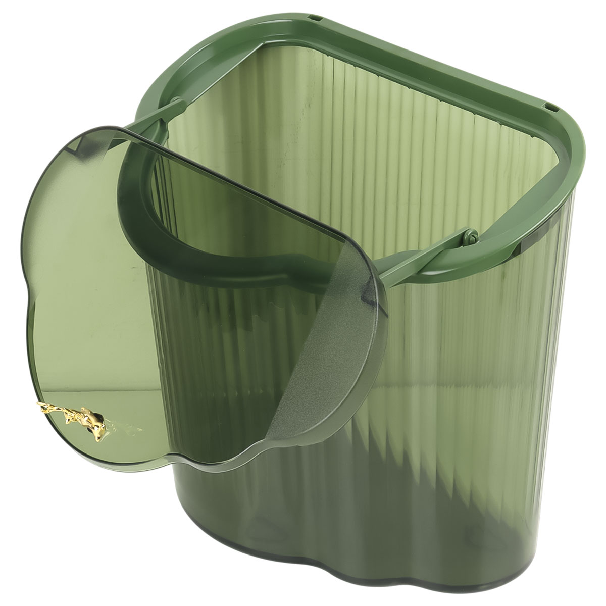 Clear Trust Bin With Cover Green
