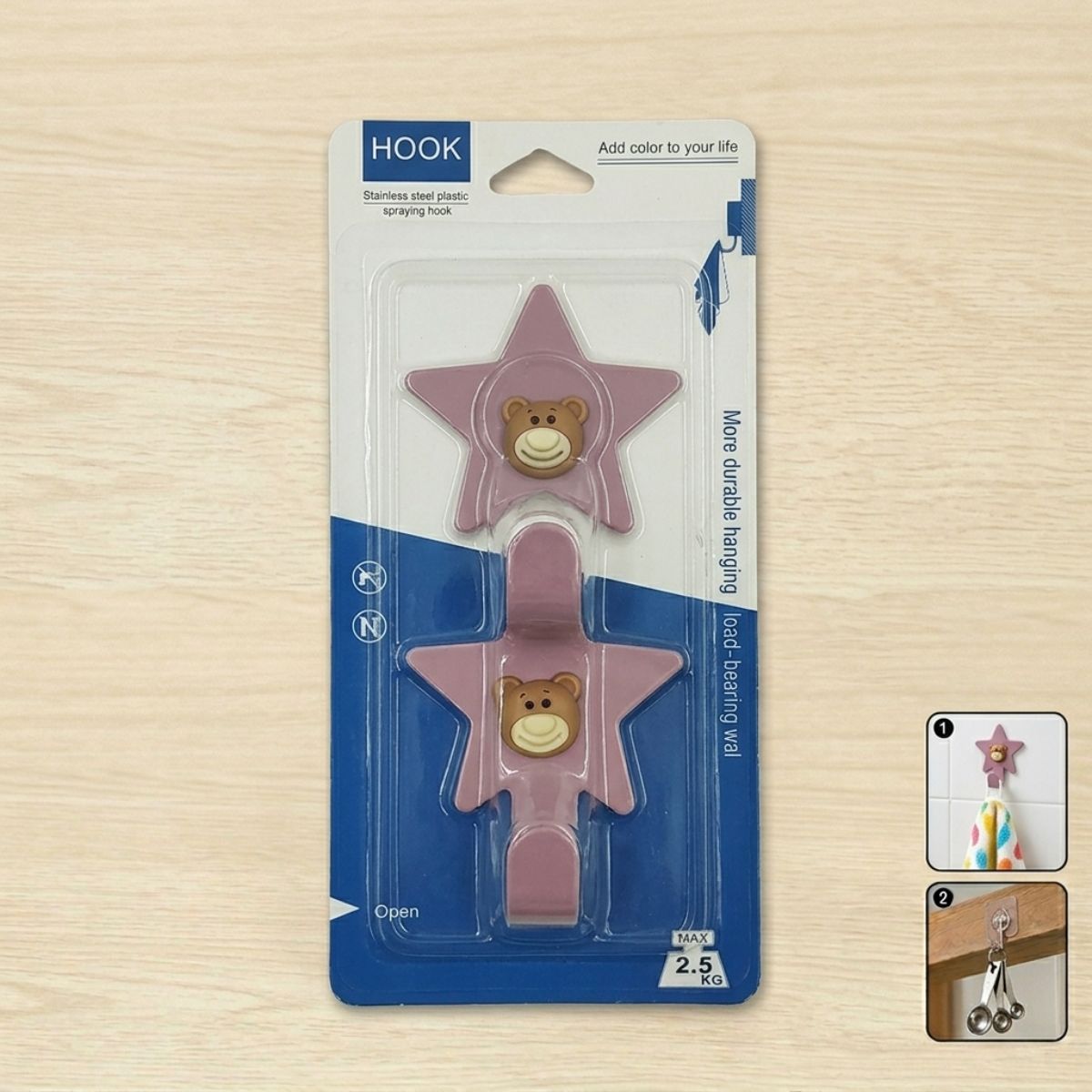 2Pcs Metal Hook