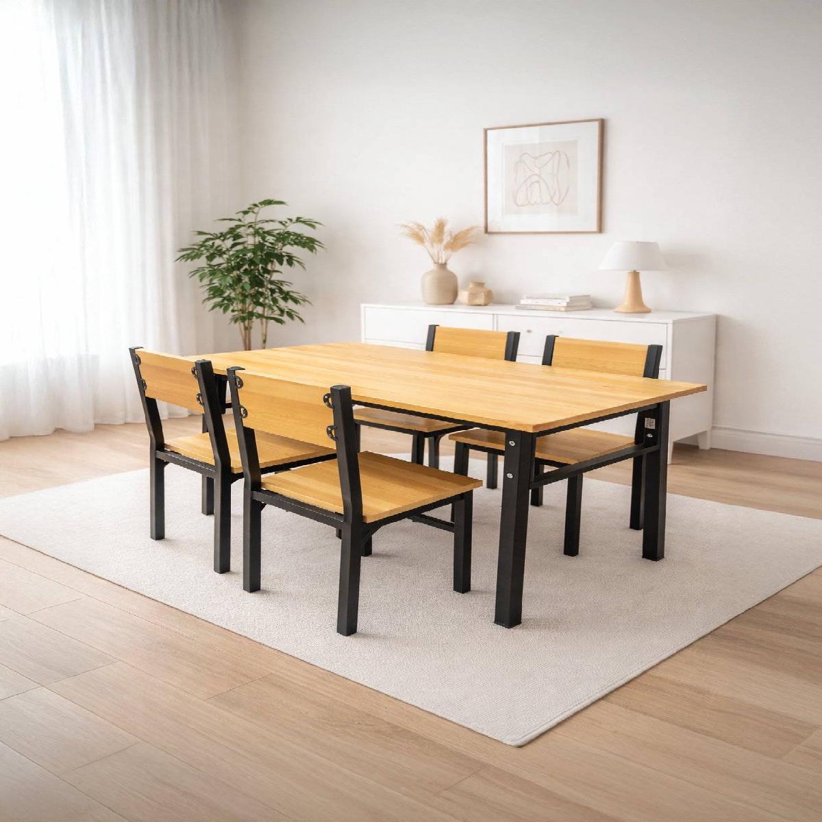 Wood Dining Table Set 1.2m