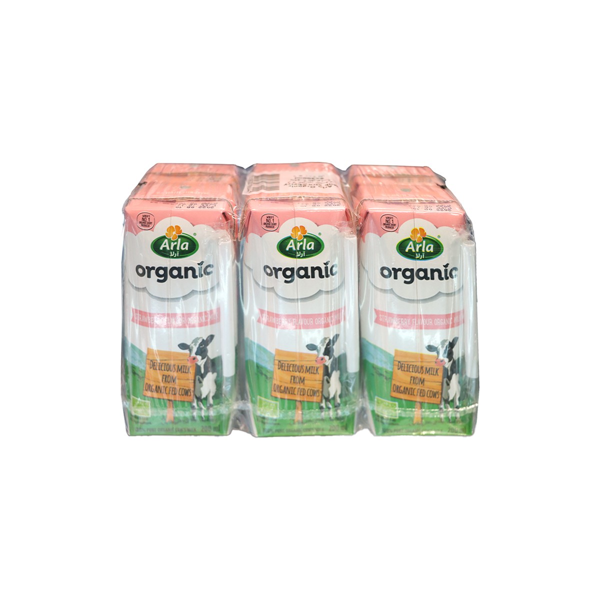 Arla Organic Milk Strawb6X200M