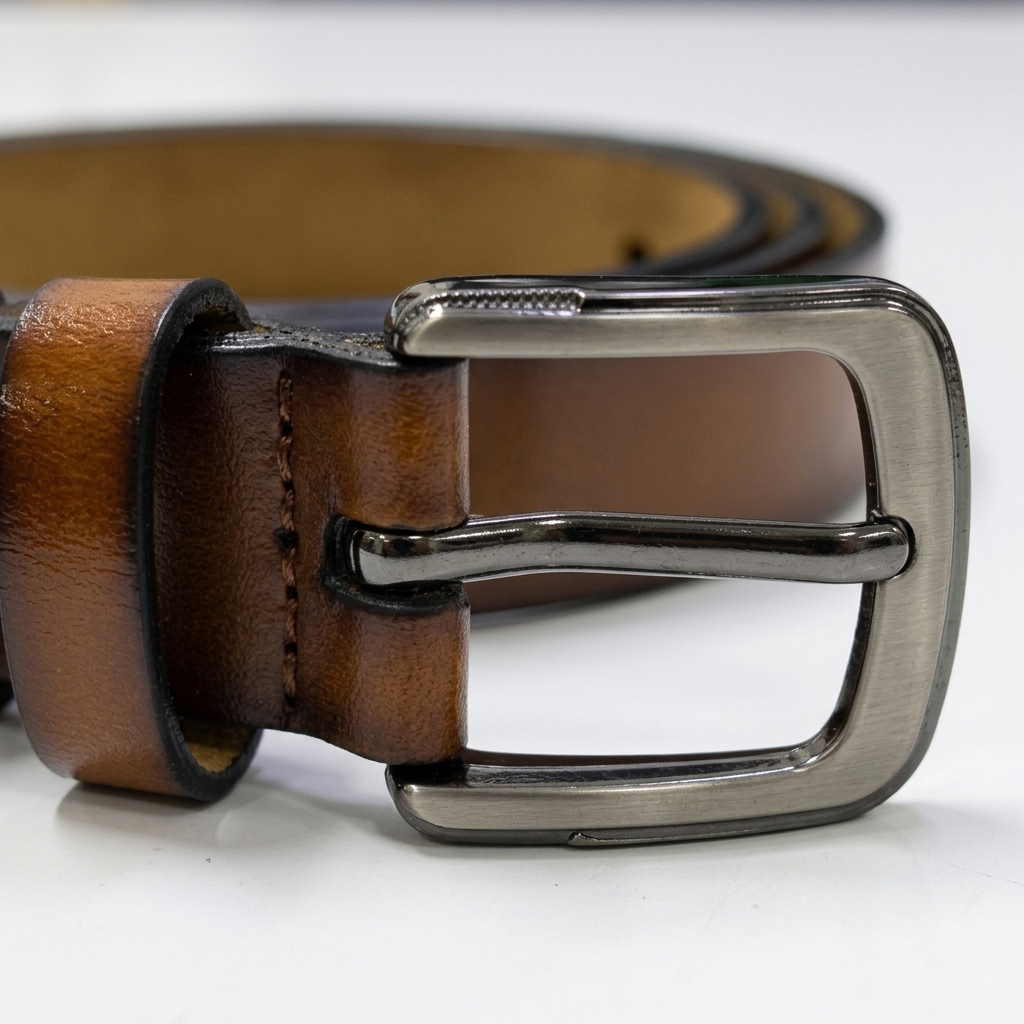 Boys Classic Leather Belt-Brown