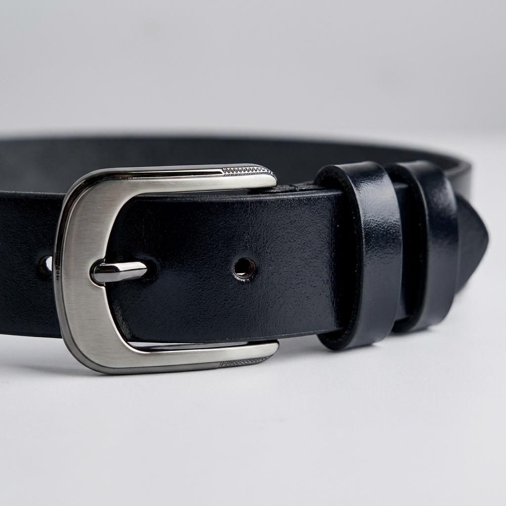 Boys Classic Leather Belt-Black