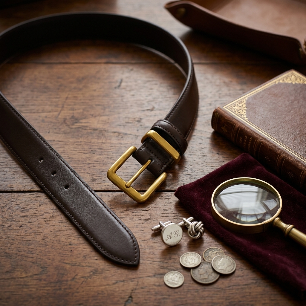 Boys Classic Leather Belt-Chocolate Brown