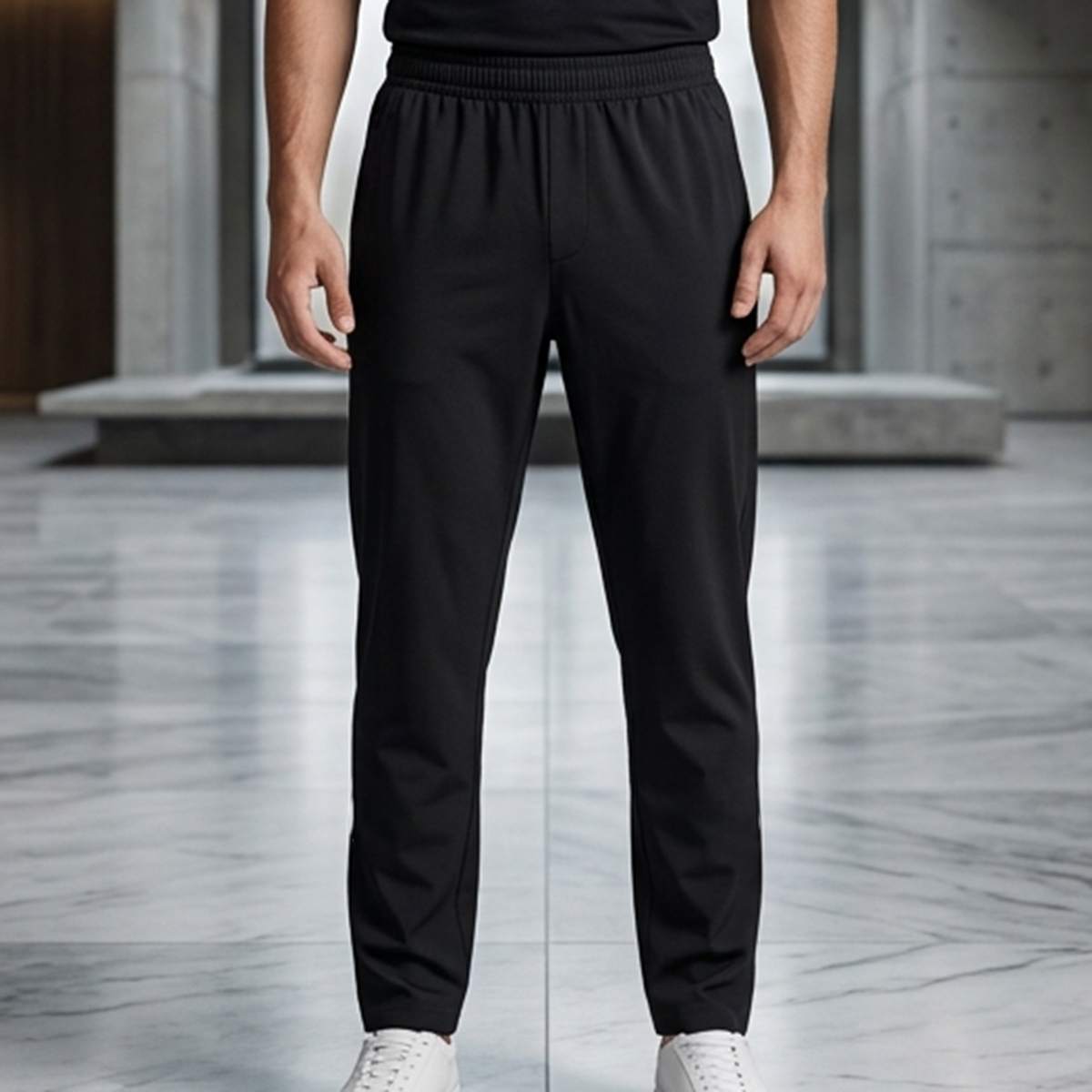 Men's Track Pants-Black