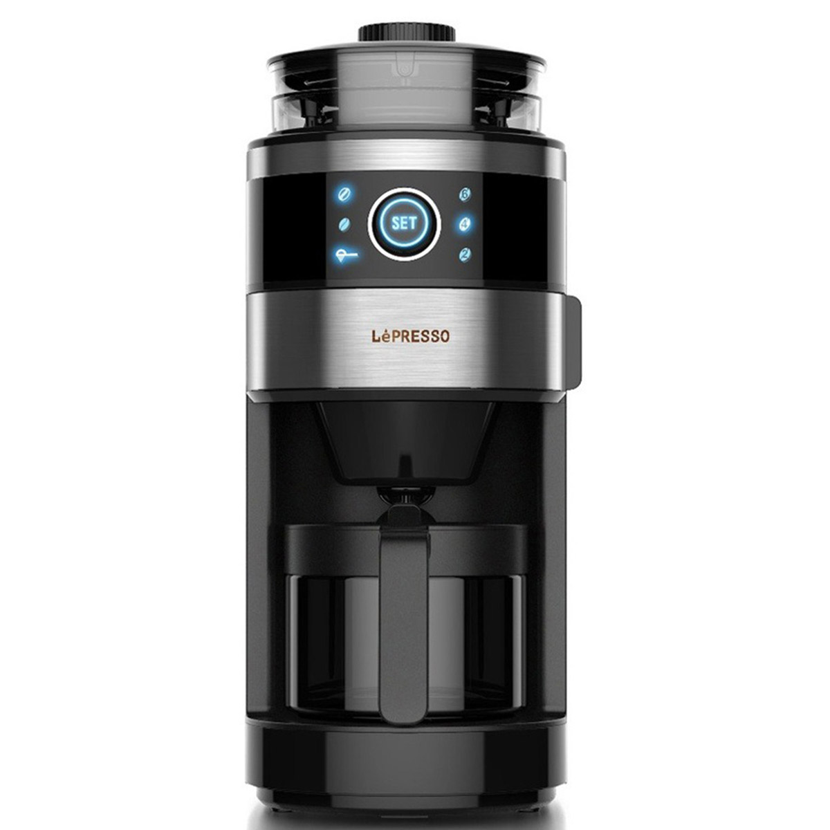 LePresso Bean Grinder Coffee Brewing Machine 750ml, 820W, Black - LP6DCMBK