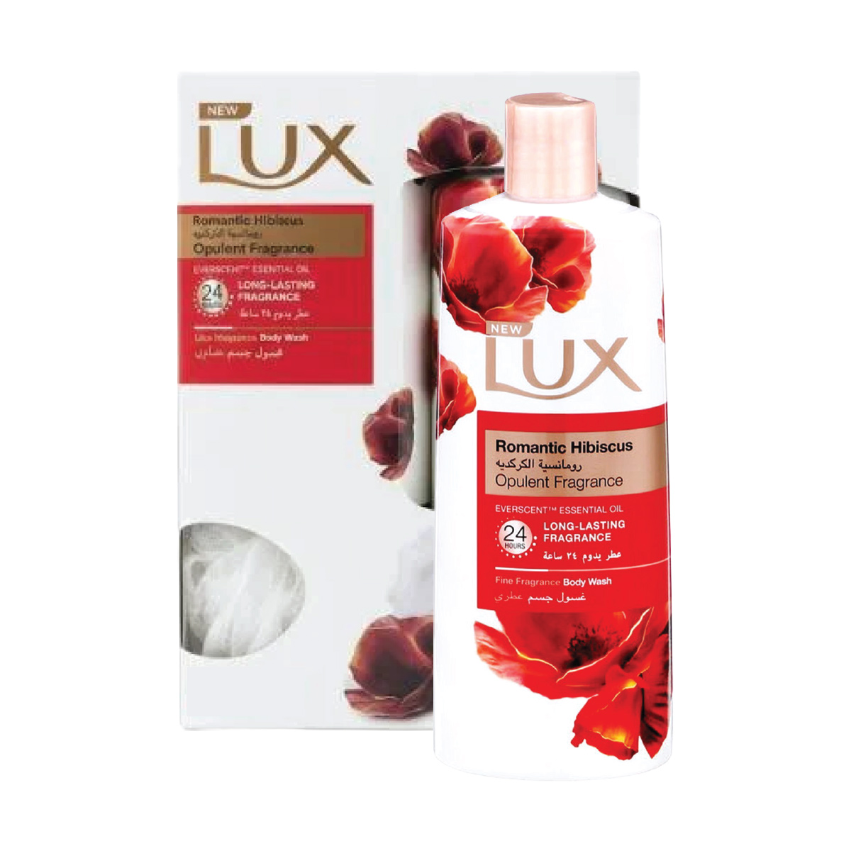 Lux Romantic Hibiscus Body Wash With Loofah 500ml
