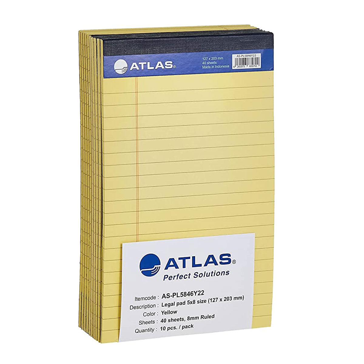 Atlas Legal Pad Yellow 5X8 40 Sheet