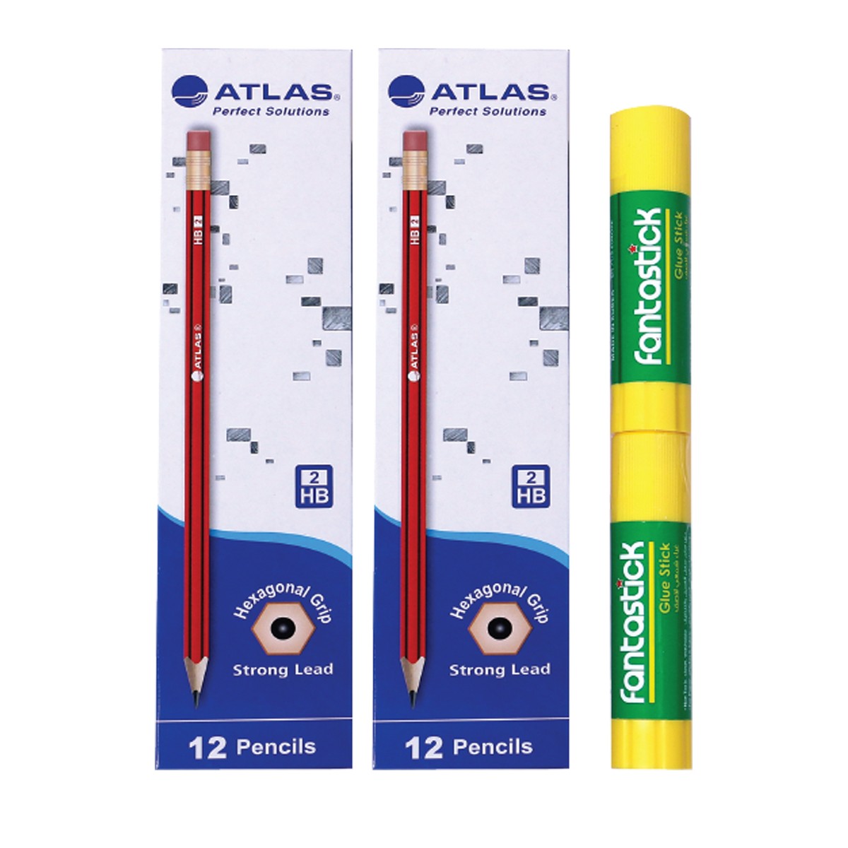 Atlas Pencil 12X2+2 Gluestick