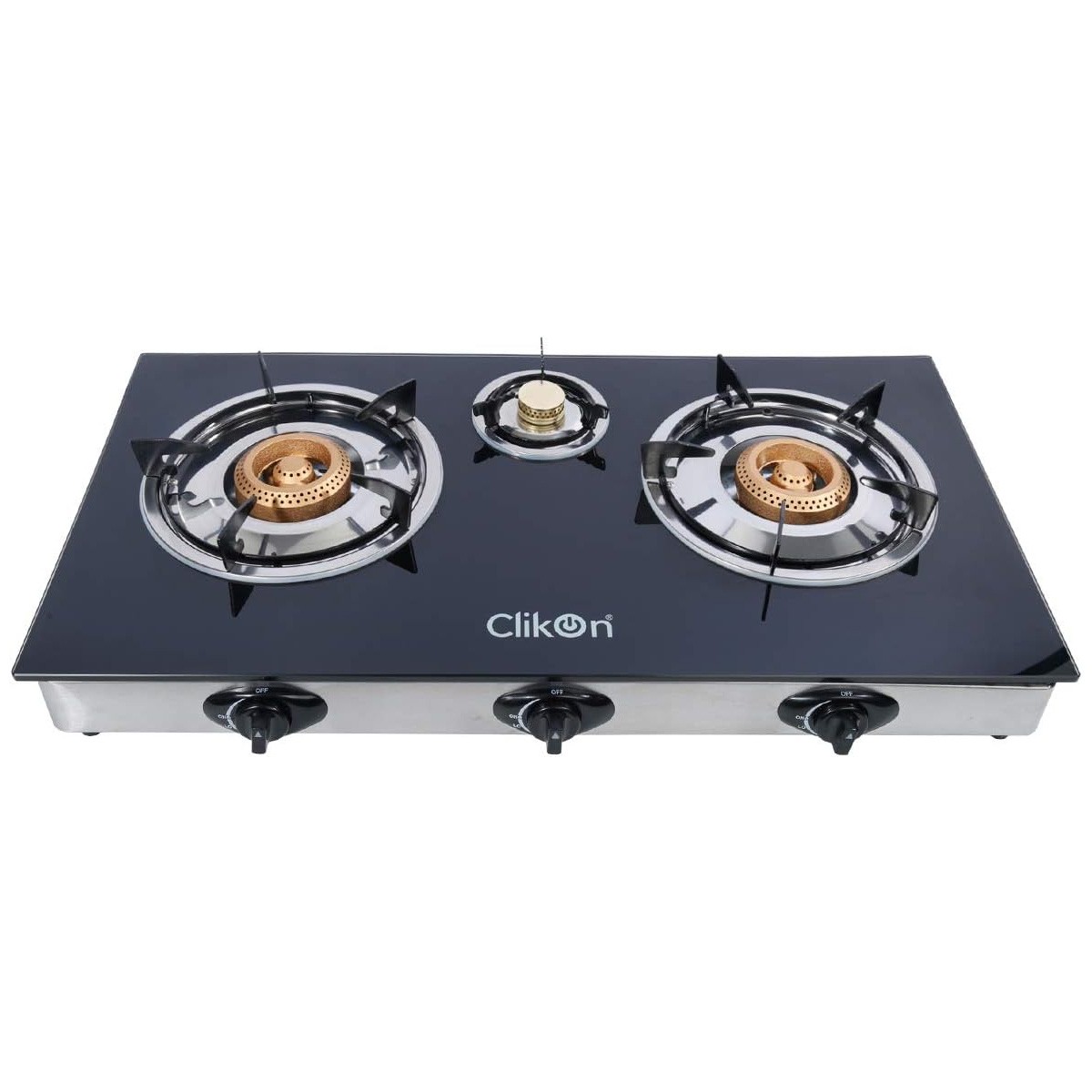 Clikon 3 Burner Glass Top Gas, (CK4279)