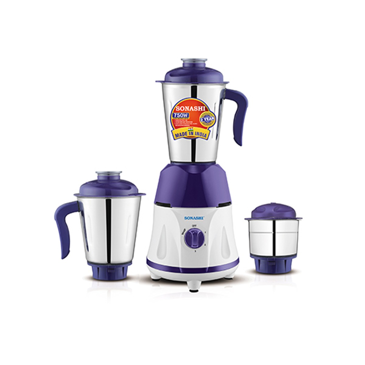 Sonashi 3in1 Mixer Grinder 750W - Purple White - SB-190