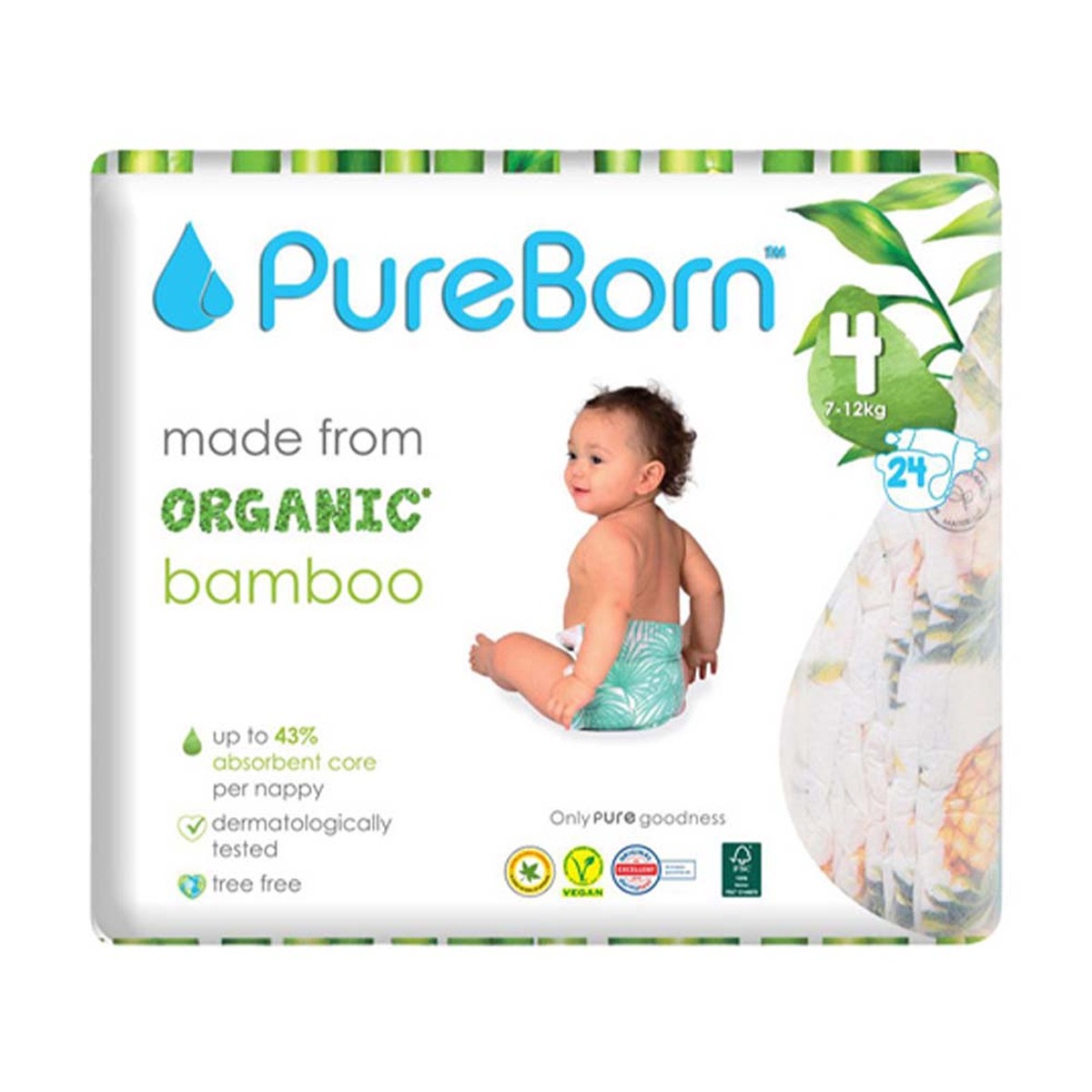Pureborn Organic Diapers 24 Pcs
