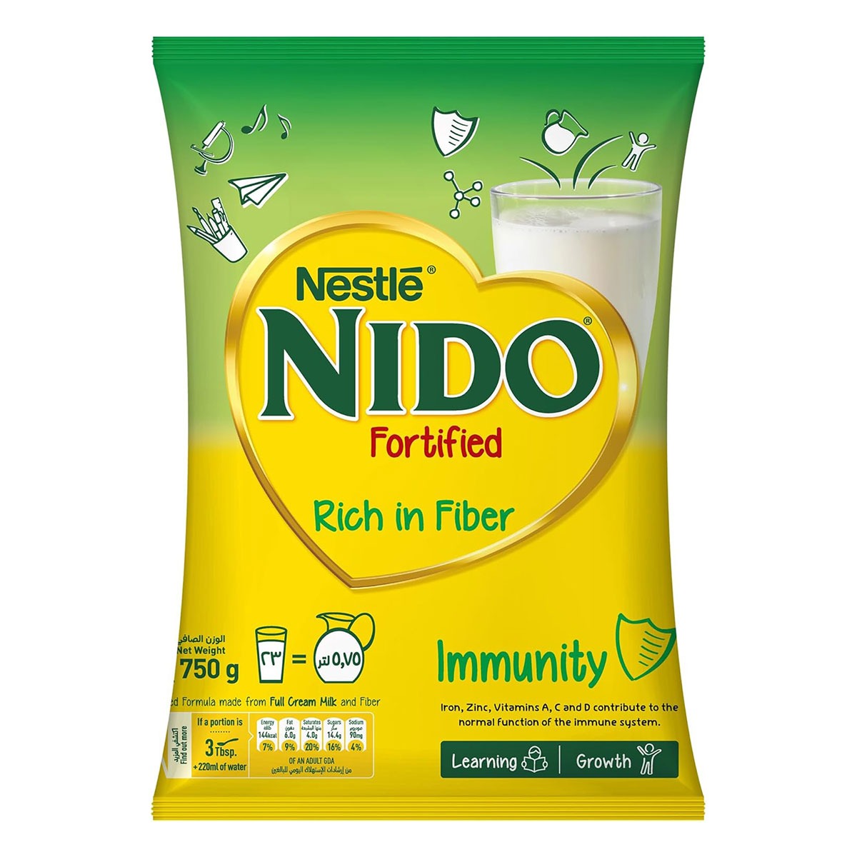 Nestle Nido Grow Fiber Pouch 750g