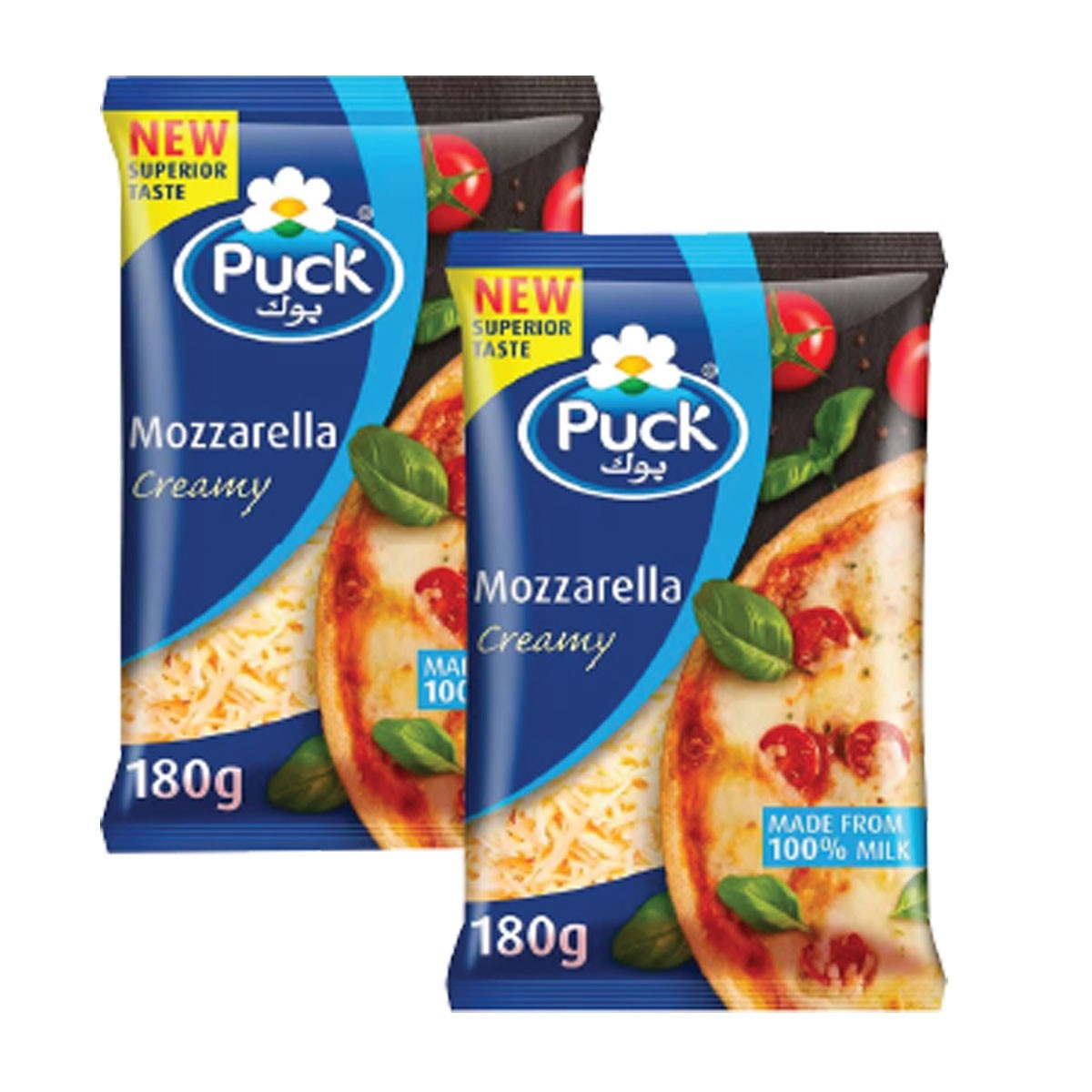 Puck Shredded Mozzarella Cheese 2x180gm