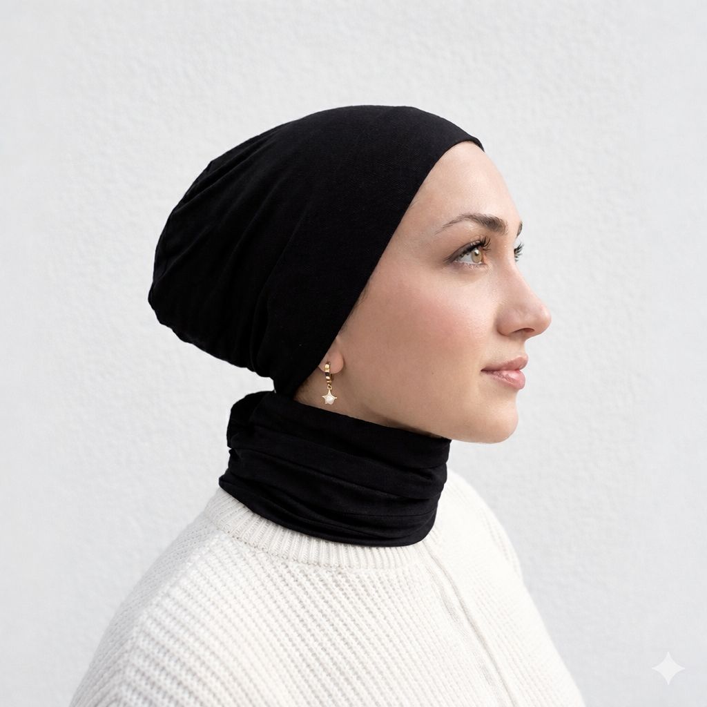 2-Piece Ladies Cotton Bone Free Size-Black