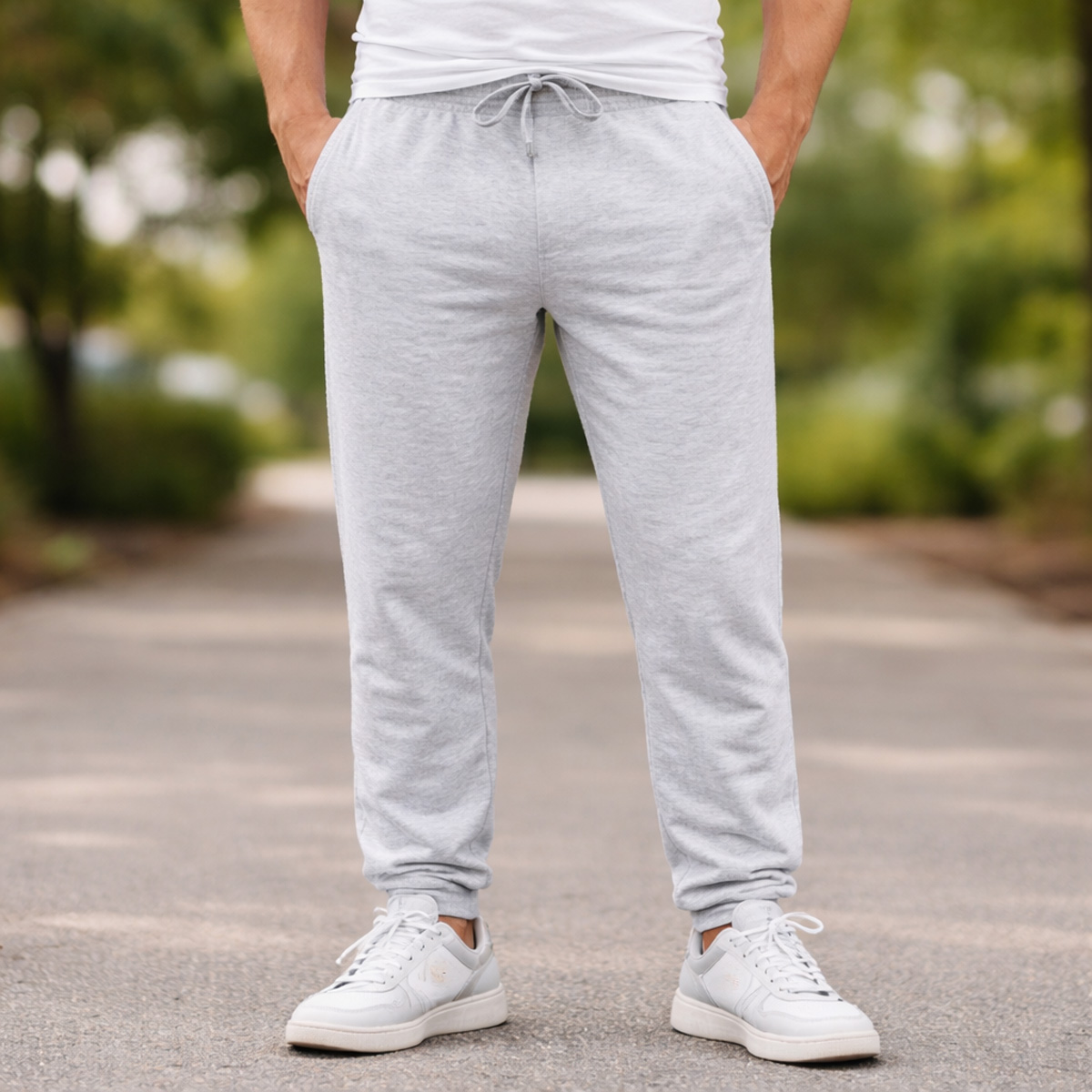 Mens Track Pant-Light Grey-L