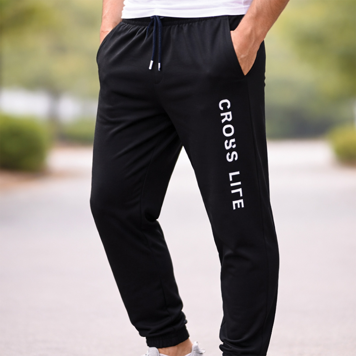 Mens Track Pant-Black-S