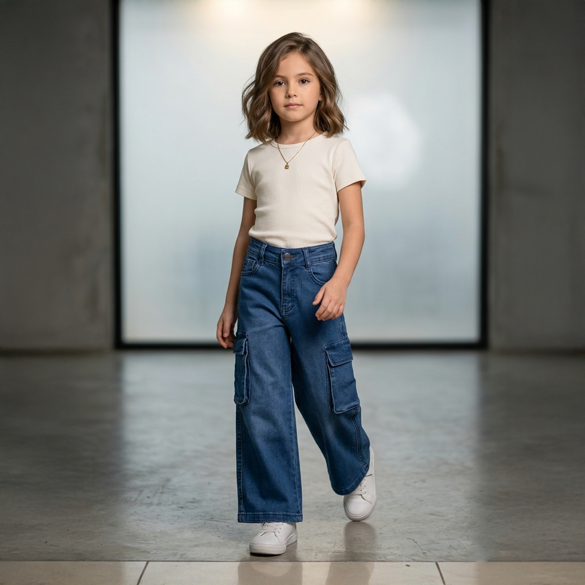 Girls Jeans Pant-6Y-Blue