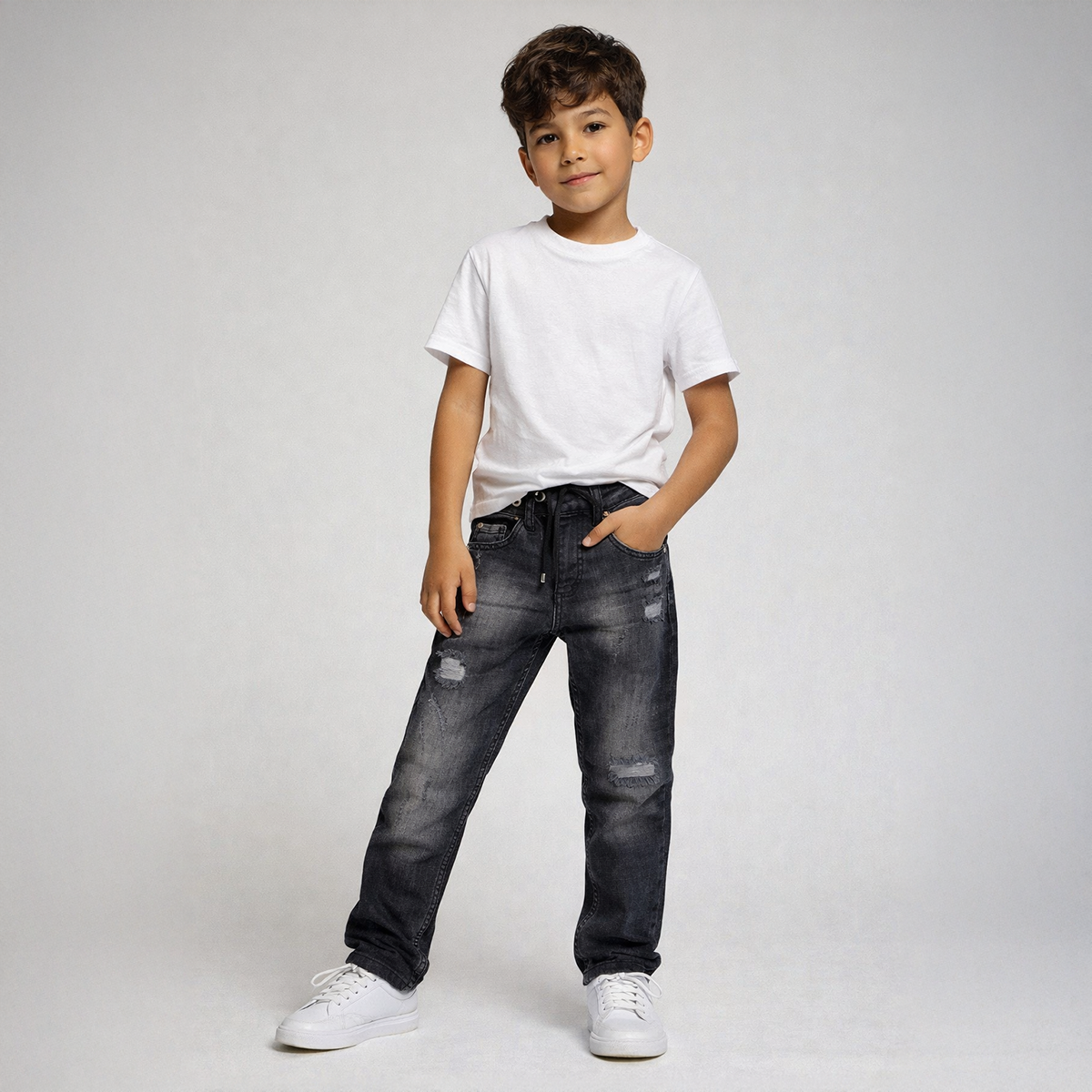 Boys Jeans Pant Regular-Black-12Y